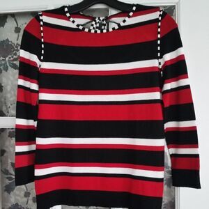 Dana Buchman Red, white and blue sweater